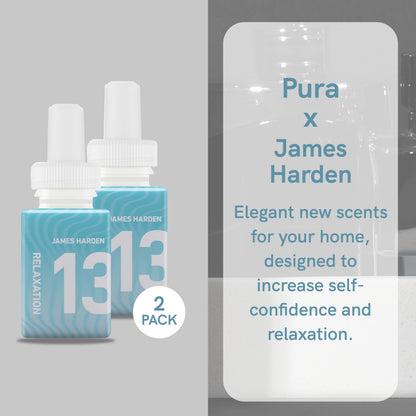 Pura and James Harden - Fragrance for Smart Home Air Diffusers - Room Freshener - Aromatherapy Scents for Bedrooms & Living Rooms - Odor Eliminator - 2 Pack - 13-Relaxation