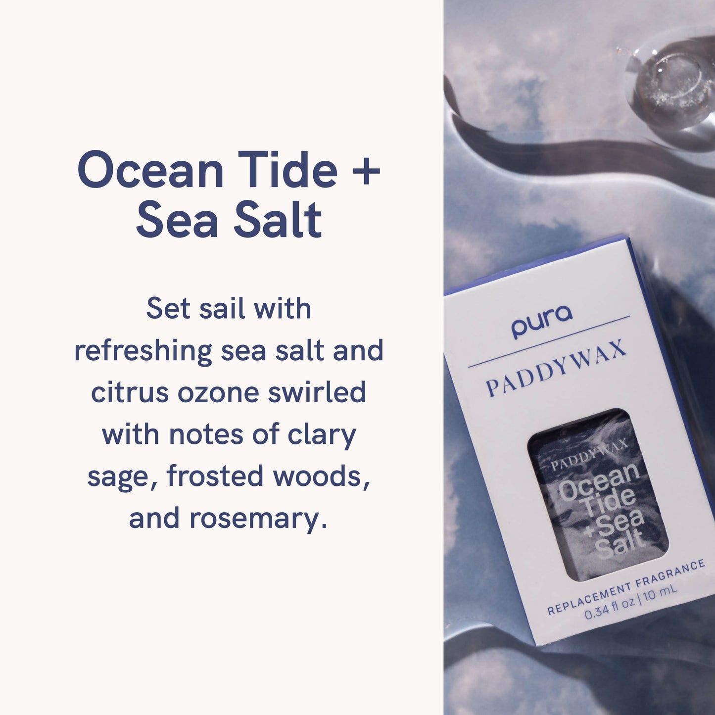 Pura and Paddywax - Fragrance for Smart Home Air Diffusers - Room Freshener - Aromatherapy Scents for Bedrooms & Living Rooms - Odor Eliminator - 2 Pack - Ocean Tide & Sea Salt