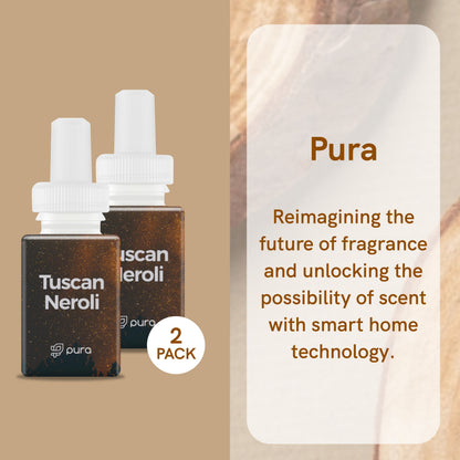 Pura - Fragrance for Smart Home Air Diffusers - Room Freshener - Aromatherapy Scents for Bedrooms & Living Rooms - Odor Eliminator - 2 Pack - Tuscan Neroli