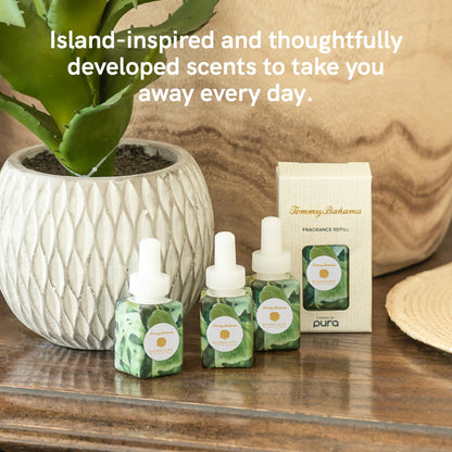 Pura and Tommy Bahama - Fragrance for Smart Home Air Diffusers - Room Freshener - Aromatherapy Scents for Bedrooms & Living Rooms - Odor Eliminator - 2 Pack - Signature Island Blend