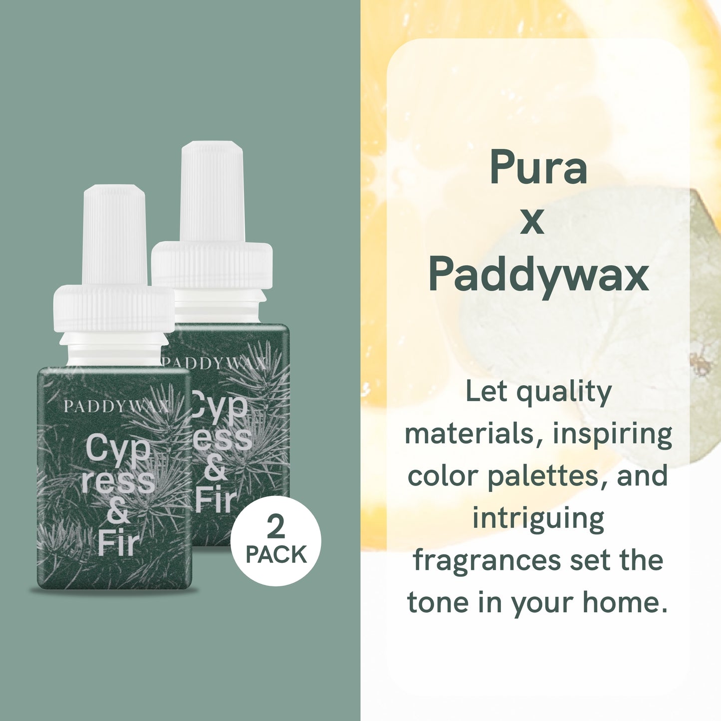Pura and Paddywax - Fragrance for Smart Home Air Diffusers - Room Freshener - Aromatherapy Scents for Bedrooms & Living Rooms - Odor Eliminator - 2 Pack - Cypress & Fir