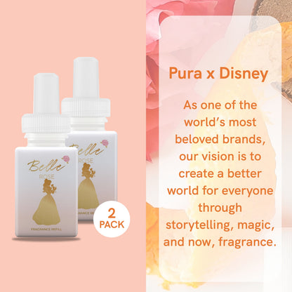 Pura and Disney - Home Fragrance Scent for Air Diffusers - Room Freshener - Aromatherapy Scents for Bedrooms & Living Rooms - Scents for Smart Home Diffusers - 2 Pack - Belle Rose