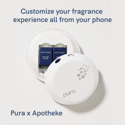 Pura and Apotheke - Fragrance for Smart Home Air Diffusers - Room Freshener - Aromatherapy Scents for Bedrooms & Living Rooms - Odor Eliminator - 2 Pack - Earl Grey Bitters
