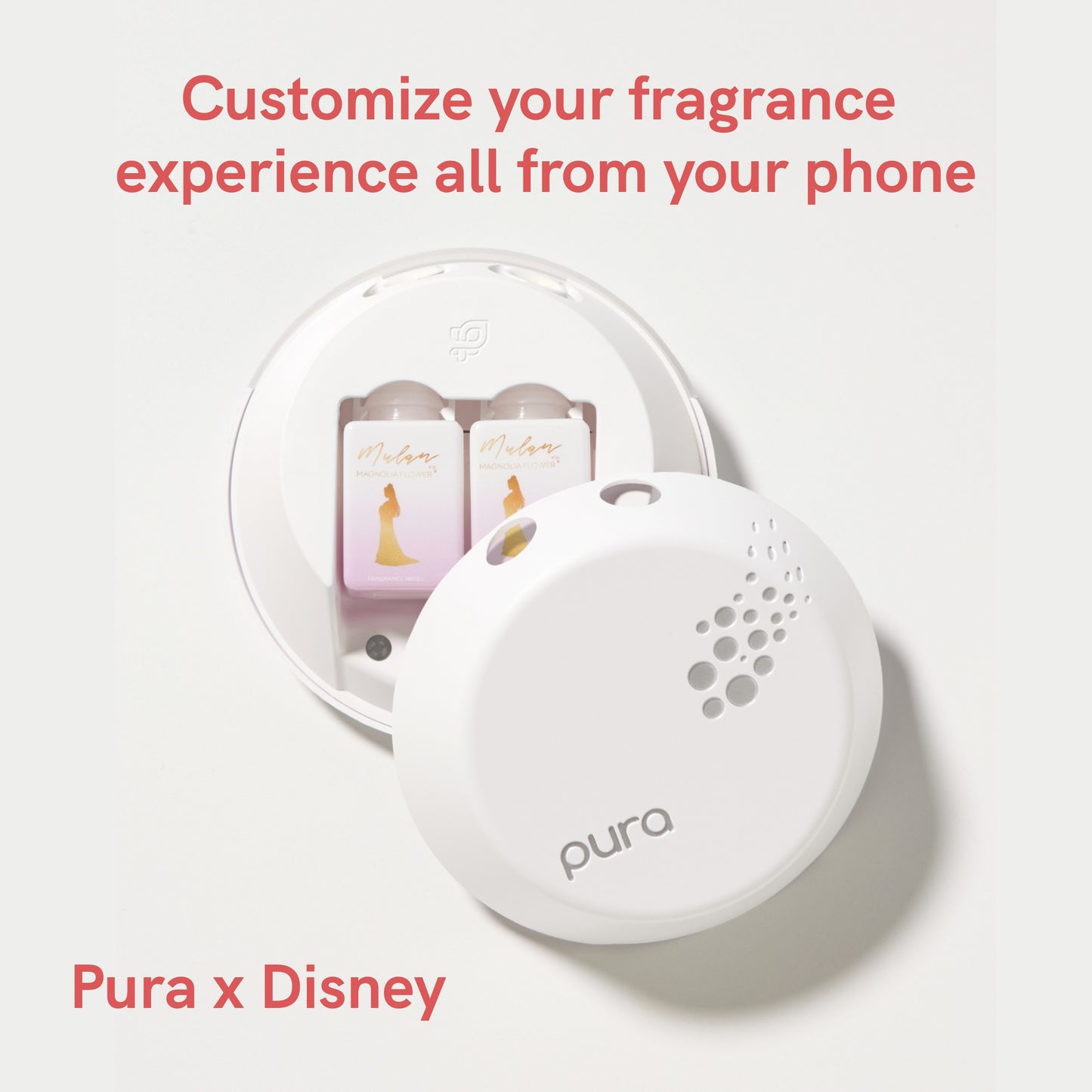 Pura and Disney - Home Fragrance Scent for Air Diffusers - Room Freshener - Aromatherapy Scents for Bedrooms & Living Rooms - Scents for Smart Home Diffusers - 2 Pack - Mulan Magnolia Flower