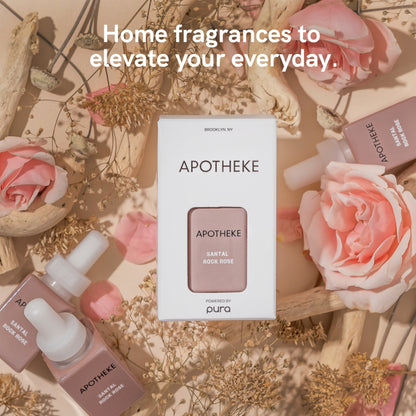 Pura and Apotheke - Fragrance for Smart Home Air Diffusers - Room Freshener - Aromatherapy Scents for Bedrooms & Living Rooms - Odor Eliminator - 2 Pack - Santal Rock Rose