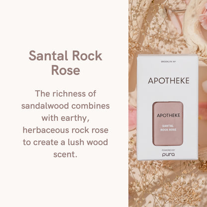 Pura and Apotheke - Fragrance for Smart Home Air Diffusers - Room Freshener - Aromatherapy Scents for Bedrooms & Living Rooms - Odor Eliminator - 2 Pack - Santal Rock Rose