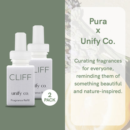Pura and Unify - Fragrance for Smart Home Air Diffusers - Room Freshener - Aromatherapy Scents for Bedrooms & Living Rooms - Odor Eliminator - 2 Pack - Cliff