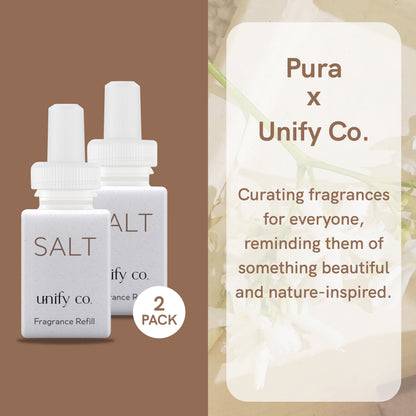 Pura and Unify - Fragrance for Smart Home Air Diffusers - Room Freshener - Aromatherapy Scents for Bedrooms & Living Rooms - Odor Eliminator - 2 Pack - Salt