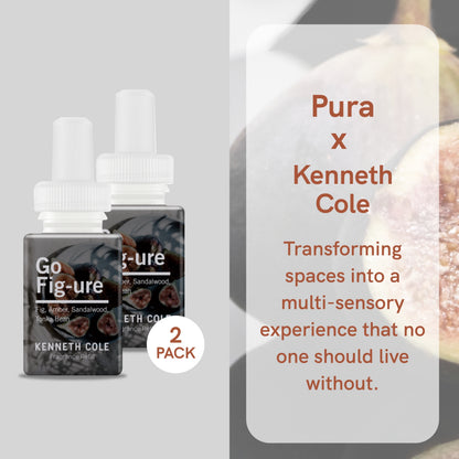 Pura and Kenneth Cole - Home Fragrance Scent for Air Diffusers - Room Freshener - Aromatherapy Scents for Bedrooms & Living Rooms - Scents for Smart Home Diffusers - 2 Pack - Go Fig-Ure