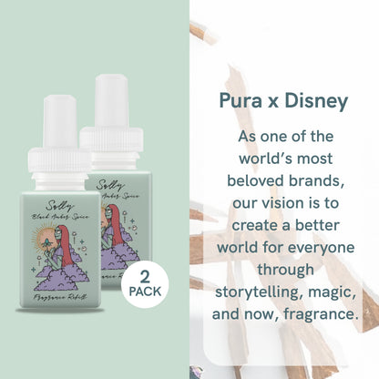 Pura and Disney - Home Fragrance Scent for Air Diffusers - Room Freshener - Aromatherapy Scents for Bedrooms & Living Rooms - Scents for Smart Home Diffusers - 2 Pack - Sally Black Amber Spice
