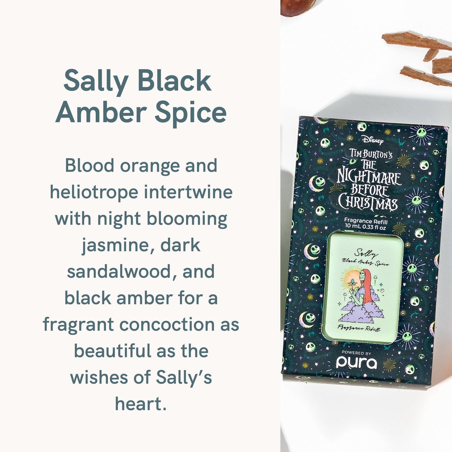 Pura and Disney - Home Fragrance Scent for Air Diffusers - Room Freshener - Aromatherapy Scents for Bedrooms & Living Rooms - Scents for Smart Home Diffusers - 2 Pack - Sally Black Amber Spice