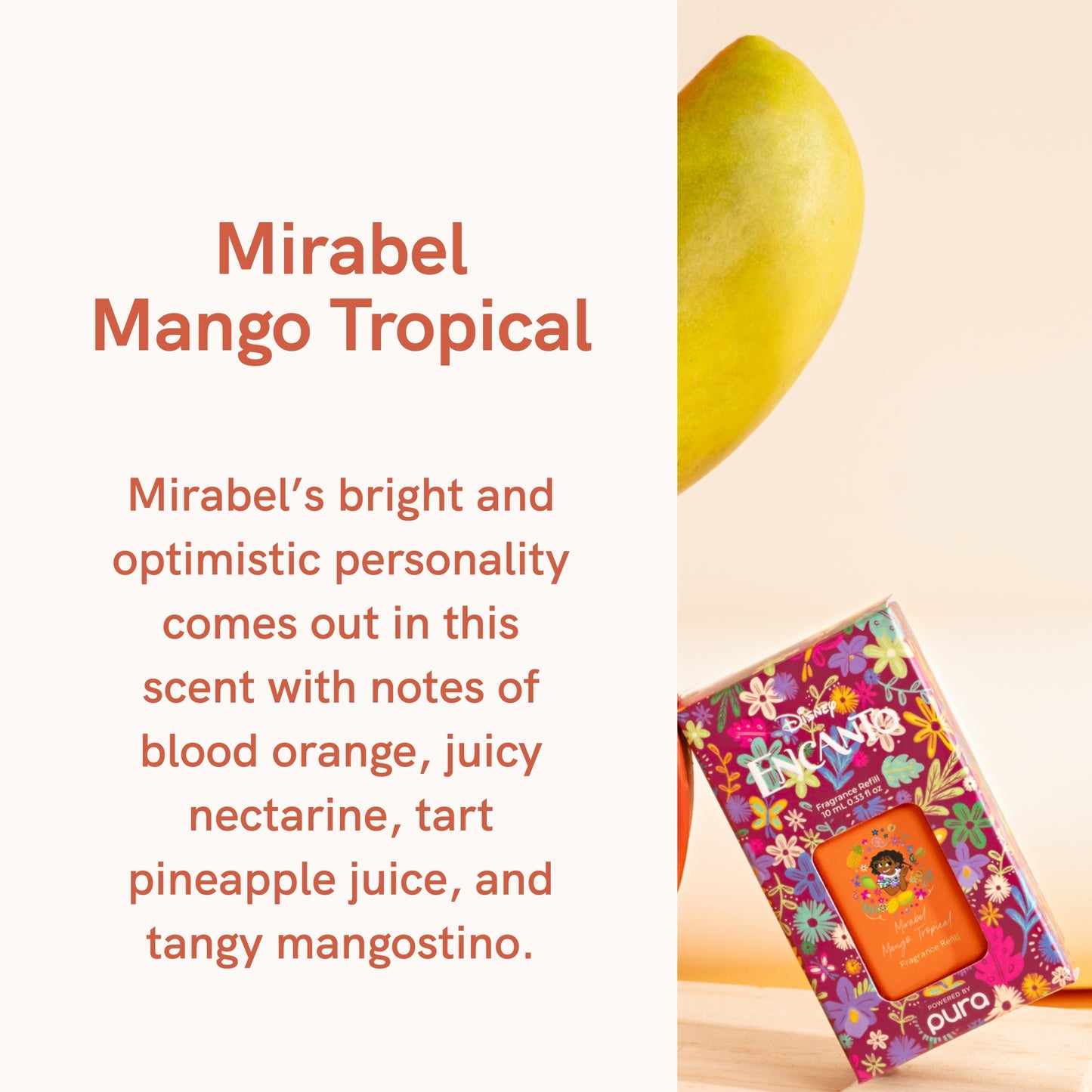 Pura and Disney - Home Fragrance Scent for Air Diffusers - Room Freshener - Aromatherapy Scents for Bedrooms & Living Rooms - Scents for Smart Home Diffusers - 2 Pack - Mirabel Mango Tropical