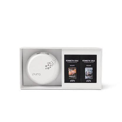 Pura - Smart Home Fragrance Device Starter Set - Scent Diffuser for Homes, Bedrooms & Living Rooms - Includes Fragrance Aroma Diffuser & Two Fragrances - Kenneth Cole