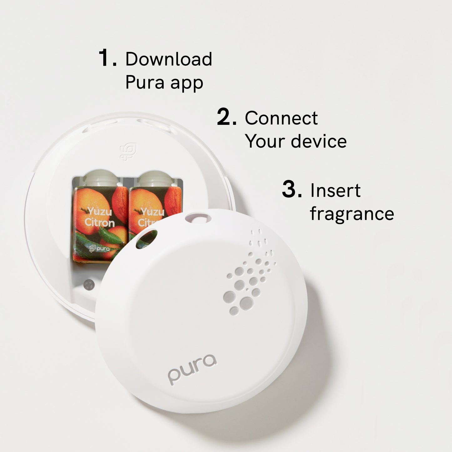 Pura - Smart Home Fragrance Device Starter Set - Scent Diffuser for Homes, Bedrooms & Living Rooms - Includes Fragrance Aroma Diffuser & Two Fragrances - Kenneth Cole