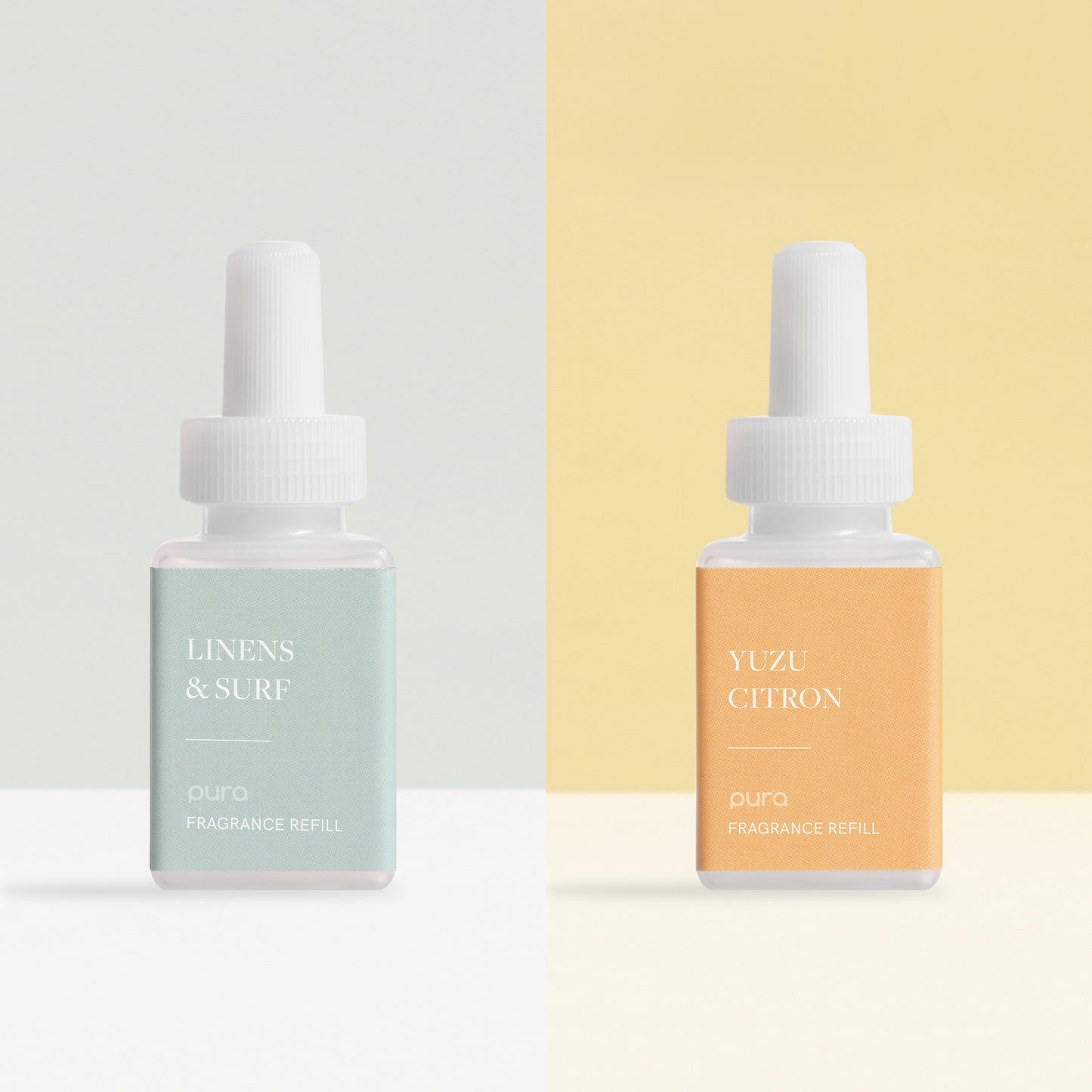 Pura Smart Fragrance Diffuser Device Set - Home Scent Diffuser with Pura Refills - 1 Fragrance Diffuser, 1 Linens & Surf, 1 Yuzu Citron