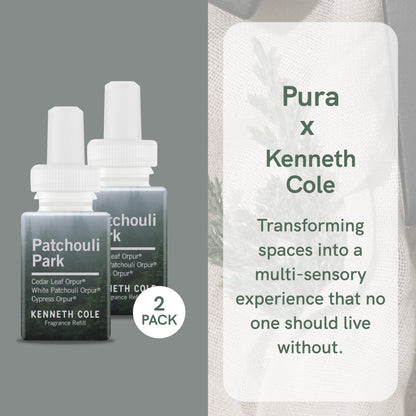 Pura and Kenneth Cole - Home Fragrance Scent for Air Diffusers - Room Freshener - Aromatherapy Scents for Bedrooms & Living Rooms - Scents for Smart Home Diffusers - 2 Pack - Patchouli Park