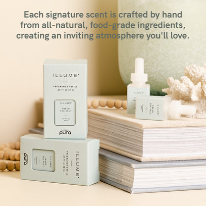 Pura and Illume - Fragrance for Smart Home Air Diffusers - Room Freshener - Aromatherapy Scents for Bedrooms & Living Rooms - Odor Eliminator - 2 Pack - Fresh Sea Salt