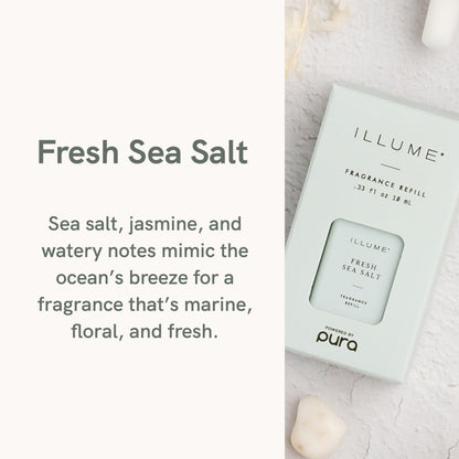 Pura and Illume - Fragrance for Smart Home Air Diffusers - Room Freshener - Aromatherapy Scents for Bedrooms & Living Rooms - Odor Eliminator - 2 Pack - Fresh Sea Salt