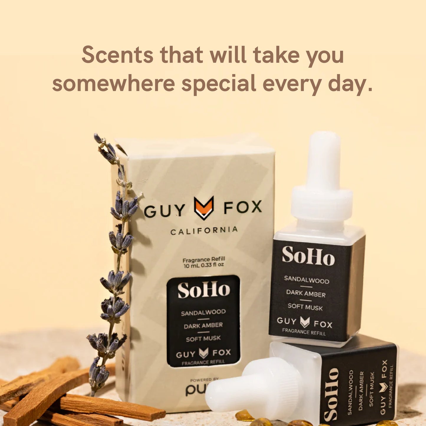 Pura and Guy Fox - Fragrance for Smart Home Air Diffusers - Room Freshener - Aromatherapy Scents for Bedrooms & Living Rooms - Odor Eliminator - 2 Pack - SoHo