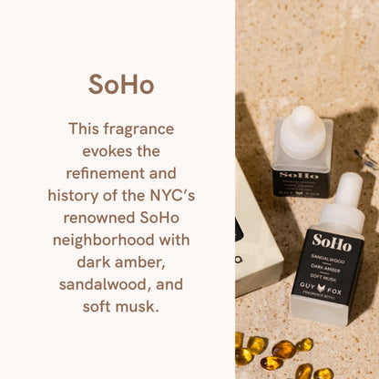 Pura and Guy Fox - Fragrance for Smart Home Air Diffusers - Room Freshener - Aromatherapy Scents for Bedrooms & Living Rooms - Odor Eliminator - 2 Pack - SoHo