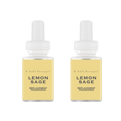 Pura and K Hall Designs - Home Fragrance Scent for Air Diffusers - Aromatherapy Scents for Bedrooms & Living Rooms Scents for Smart Home Diffusers - 2 Pack - Lemon Sage