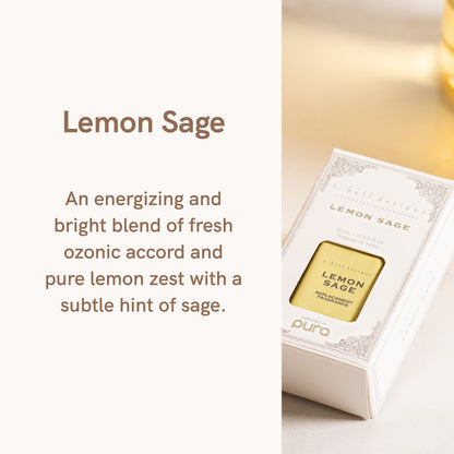 Pura and K Hall Designs - Home Fragrance Scent for Air Diffusers - Aromatherapy Scents for Bedrooms & Living Rooms Scents for Smart Home Diffusers - 2 Pack - Lemon Sage