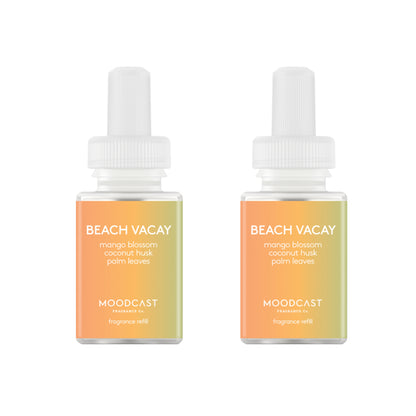 Pura and Moodcast - Fragrance for Smart Home Air Diffusers - Room Freshener - Aromatherapy Scents for Bedrooms & Living Rooms - Odor Eliminator - 2 Pack - Beach Vacay