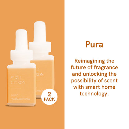 Pura - Fragrance for Smart Home Air Diffusers - Room Freshener - Aromatherapy Scents for Bedrooms & Living Rooms - Odor Eliminator - 2 Pack - Yuzu Citron