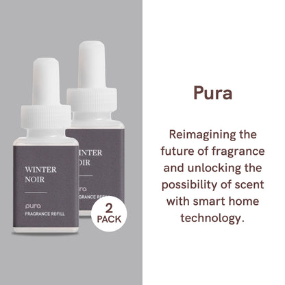 Pura - Fragrance for Smart Home Air Diffusers - Room Freshener - Aromatherapy Scents for Bedrooms & Living Rooms - Odor Eliminator - 2 Pack - Winter Noir