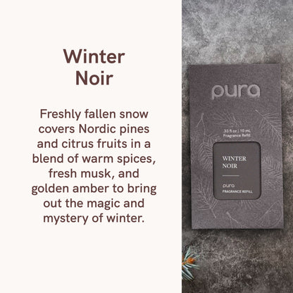 Pura - Fragrance for Smart Home Air Diffusers - Room Freshener - Aromatherapy Scents for Bedrooms & Living Rooms - Odor Eliminator - 2 Pack - Winter Noir