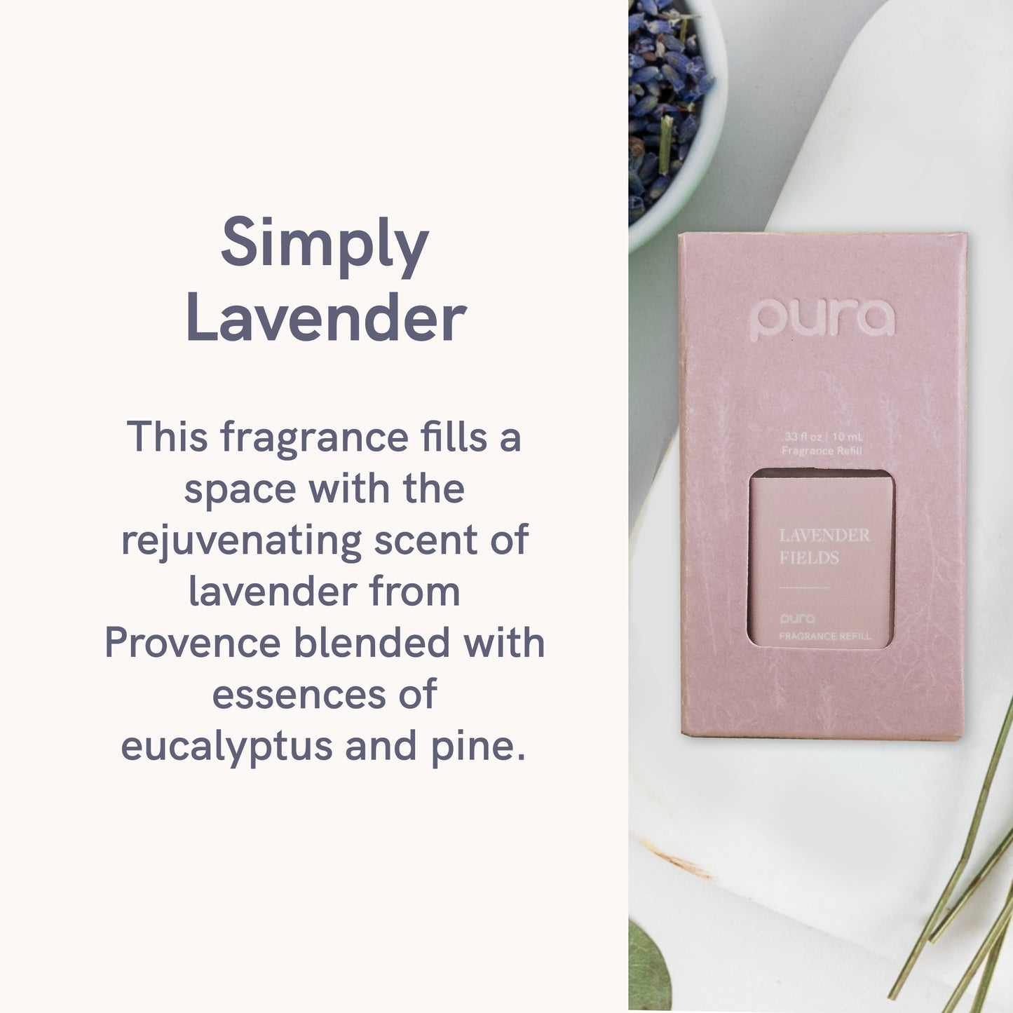 Pura - Fragrance for Smart Home Air Diffusers - Room Freshener - Aromatherapy Scents for Bedrooms & Living Rooms - Odor Eliminator - 2 Pack - Simply Lavender