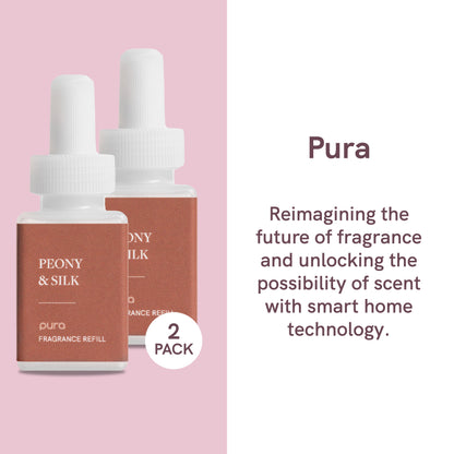 Pura - Fragrance for Smart Home Air Diffusers - Room Freshener - Aromatherapy Scents for Bedrooms & Living Rooms - Odor Eliminator - 2 Pack - Peony & Silk