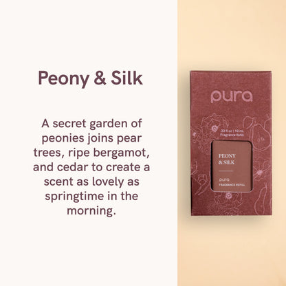 Pura - Fragrance for Smart Home Air Diffusers - Room Freshener - Aromatherapy Scents for Bedrooms & Living Rooms - Odor Eliminator - 2 Pack - Peony & Silk