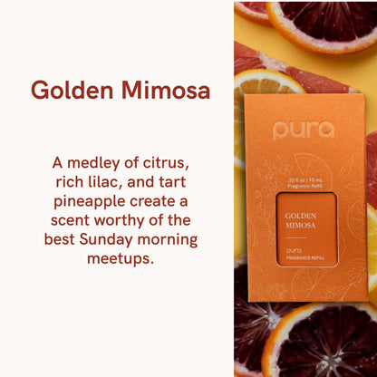 Pura - Fragrance for Smart Home Air Diffusers - Room Freshener - Aromatherapy Scents for Bedrooms & Living Rooms - Odor Eliminator - 2 Pack - Golden Mimosa