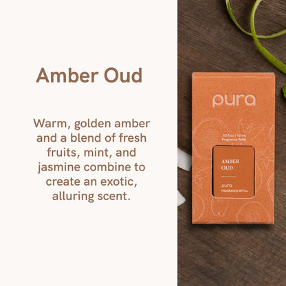 Pura - Fragrance for Smart Home Air Diffusers - Room Freshener - Aromatherapy Scents for Bedrooms & Living Rooms - Odor Eliminator - 2 Pack - Amber Oud