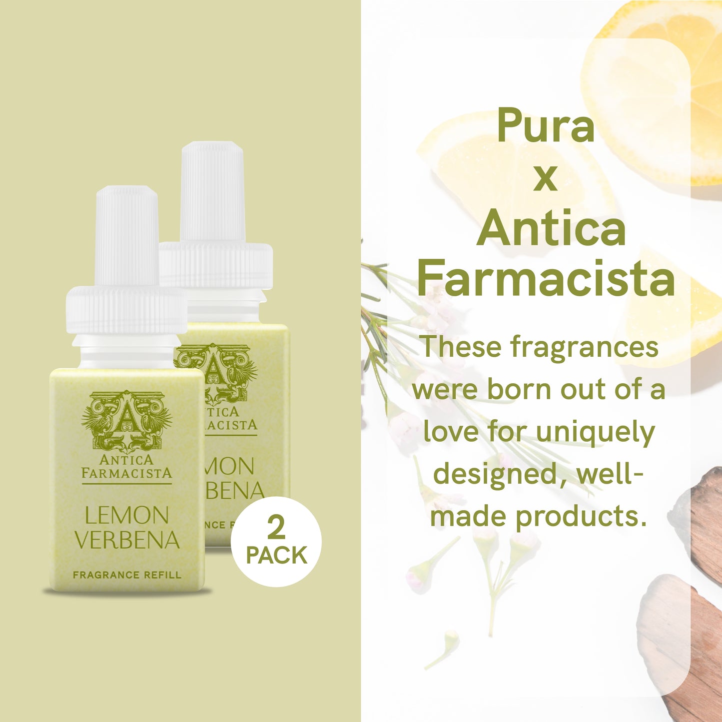 Pura - Home Fragrance Scent - Pura and Antica Farmacista - Lemon Verbena