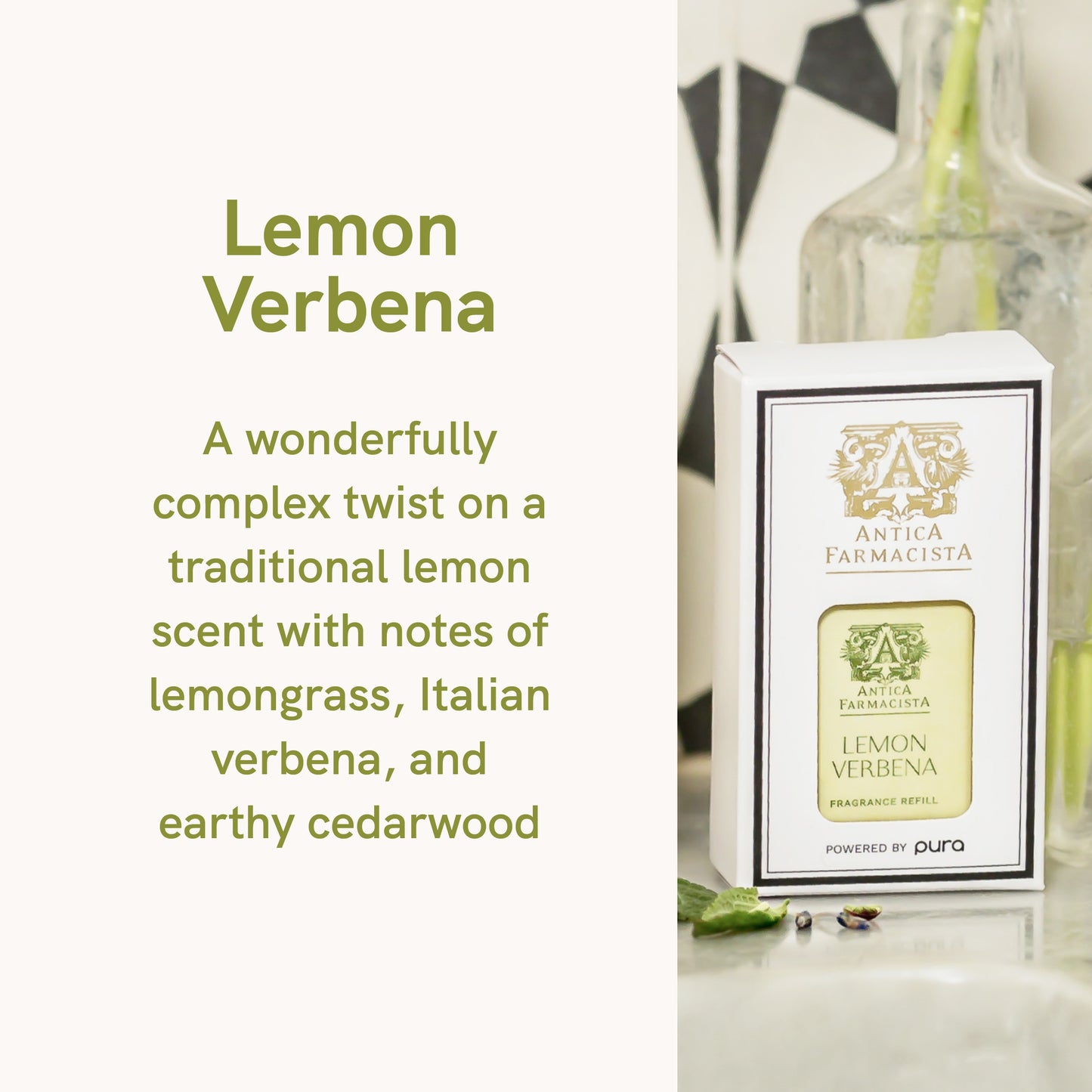 Pura - Home Fragrance Scent - Pura and Antica Farmacista - Lemon Verbena