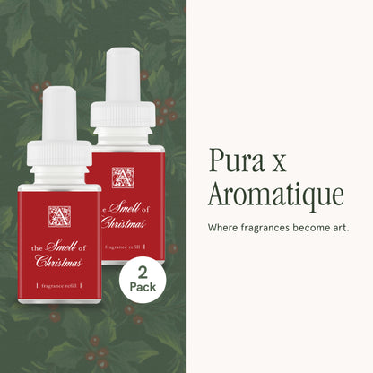 Pura and Aromatique - Fragrance for Smart Home Air Diffusers - Room Freshener - Aromatherapy Scents for Bedrooms & Living Rooms - Odor Eliminator - 2 Pack - The Smell of Christmas