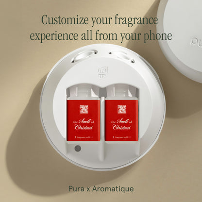 Pura and Aromatique - Fragrance for Smart Home Air Diffusers - Room Freshener - Aromatherapy Scents for Bedrooms & Living Rooms - Odor Eliminator - 2 Pack - The Smell of Christmas