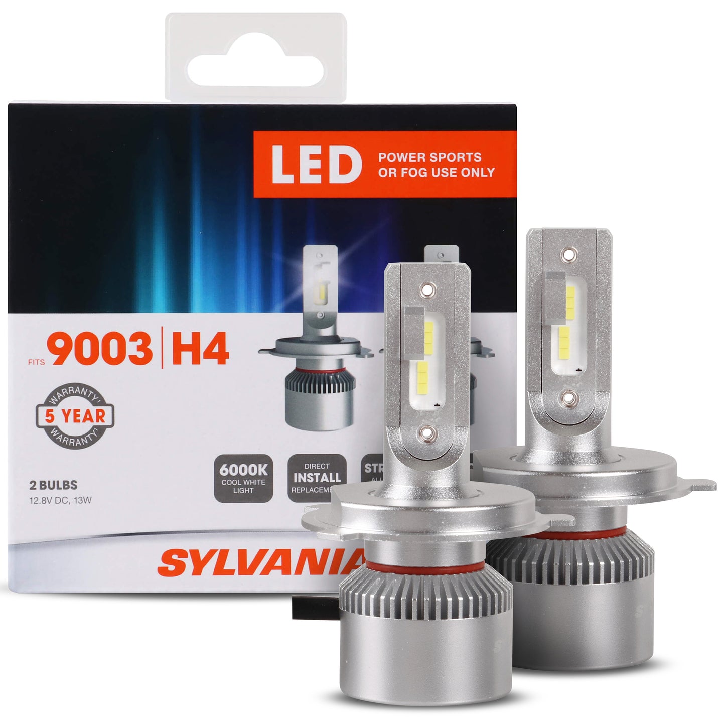Sylvania 9003 | H4 LED Powersport Headlight Bulbs for Off-Road Use or Fog Lights - 2 Pack