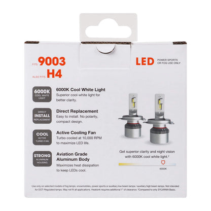 Sylvania 9003 | H4 LED Powersport Headlight Bulbs for Off-Road Use or Fog Lights - 2 Pack