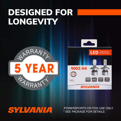 Sylvania 9003 | H4 LED Powersport Headlight Bulbs for Off-Road Use or Fog Lights - 2 Pack