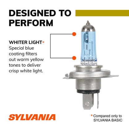 SYLVANIA - 9003 (HB2, H4) SilverStar zXe GOLD High Performance Halogen Headlight Bulb - Headlight & Fog Light, Bright White Output, Best HID Alternative, Xenon Charged Technology (Contains 2 Bulbs)