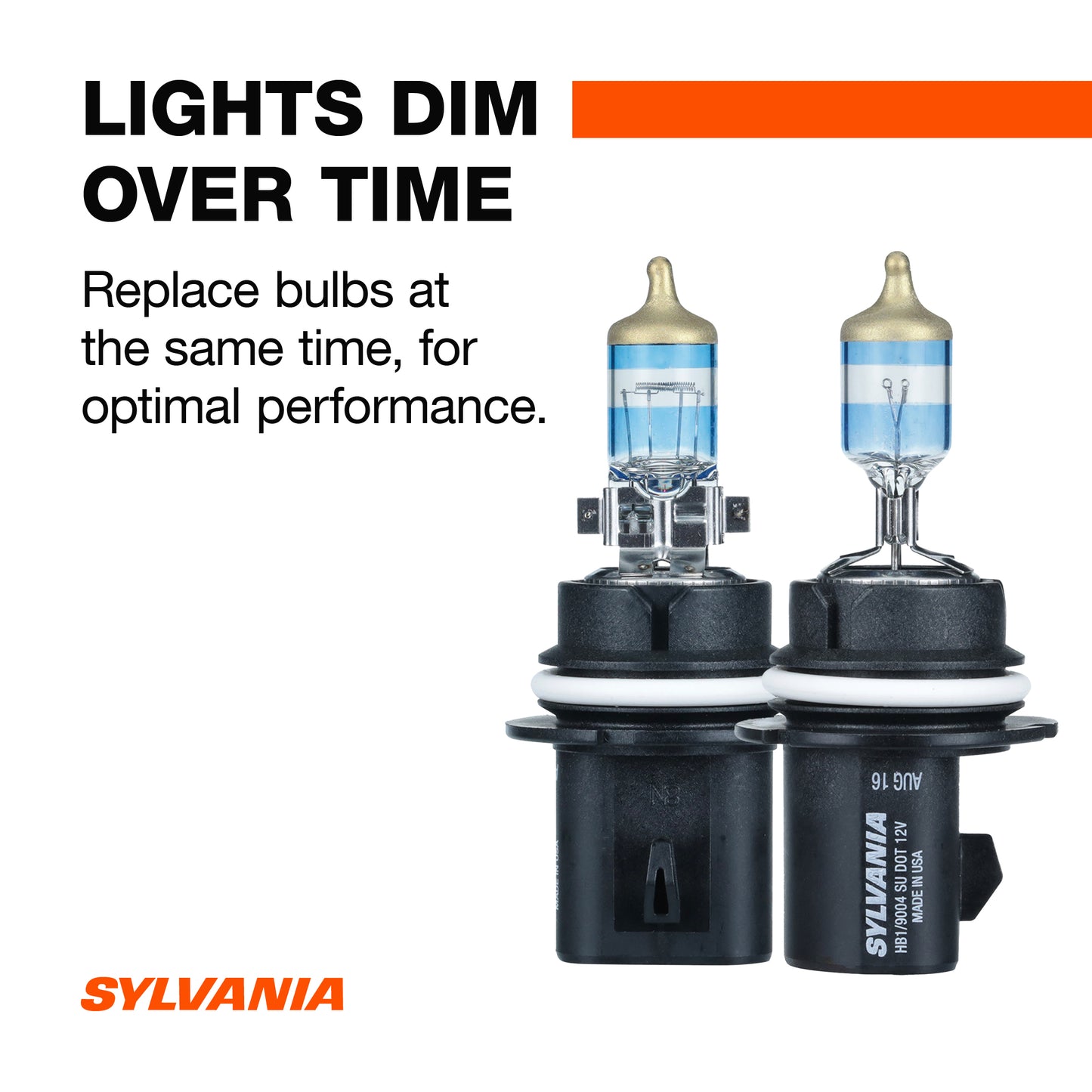 SYLVANIA - 9004 SilverStar Ultra - High Performance Halogen Headlight Bulb, High Beam, Low Beam and Fog Replacement Bulb, Brightest Downroad with Whiter Light, Tri-Band Technology (Contains 2 Bulbs) (9004SU.BP2)