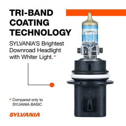 SYLVANIA - 9004 SilverStar Ultra - High Performance Halogen Headlight Bulb, High Beam, Low Beam and Fog Replacement Bulb, Brightest Downroad with Whiter Light, Tri-Band Technology (Contains 2 Bulbs) (9004SU.BP2)