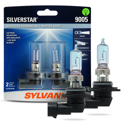SYLVANIA 9005 SilverStar High Performance Halogen Headlight Bulb, (Contains 2 Bulbs), White (9005ST.BP2)
