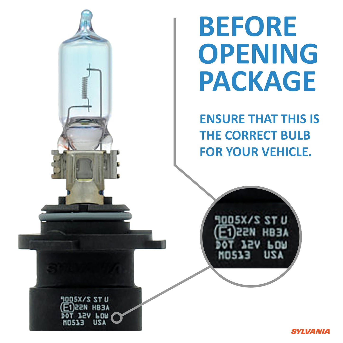SYLVANIA 9005XS SilverStar High Performance Halogen Headlight Bulb, (Contains 2 Bulbs)