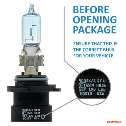 SYLVANIA 9005XS SilverStar High Performance Halogen Headlight Bulb, (Contains 2 Bulbs)