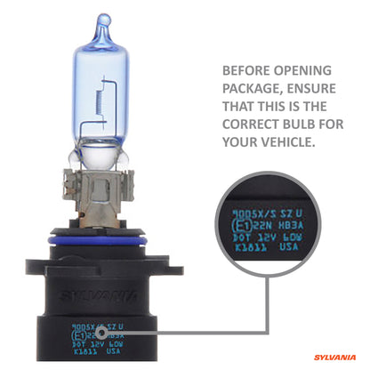 SYLVANIA - 9005XSSZ.PB2 9005XS SilverStar zXe High Performance Halogen Headlight Bulb, (Contains 2 Bulbs)