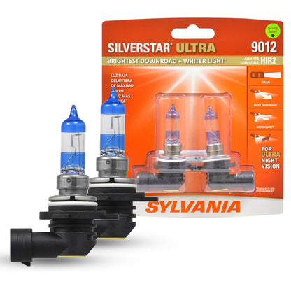 SYLVANIA - 9012 SilverStar Ultra - High Performance Halogen Headlight Bulb, High Beam, Low Beam and Fog Replacement Bulb, Brightest Downroad with Whiter Light, Tri-Band Technology (Contains 2 Bulbs)
